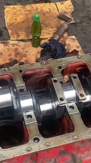 Old Tractor Engine Rebuild 🔥 Crankshaft Installation | Engine Assembly #Shorts