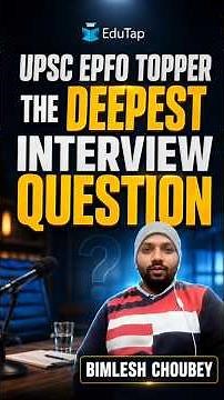 UPSC EPFO EO AO Topper Reveals Interview Strategy | Handle Abstract Questions With Honest Answers