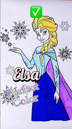 How to coloring perfect princess Elsa? Bé tập tô màu công chúa Elsa #maytomaunang #drawing #elsa