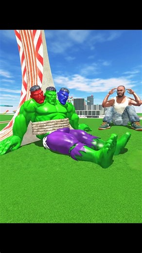 Franklin Vs Colourful Heads Hulk In Indian Bike Driving 3D #shortsfeed