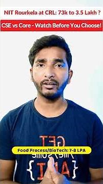 🚨 NIT Rourkela Branch Wise Placement: CSE vs Core - Detailed Comparison! #jeemains #nitrourkela