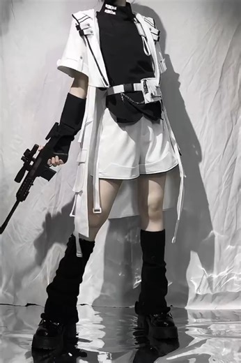 Devil Inspired on Instagram: "⛓️ Merge Ouji elegance with cyberpunk and techwear vibes in this futuristic set — a sharp, modern look with high-neck top, techwear shorts, and cat-eared hooded coat.🔩 ✨ Top — search “IEP-C-192” on devilinspired.com — $43.00 ✨ Shorts — search “IEP-C-193” — $31.00 ✨ Coat — search “IEP-C-194” — $71.00 ✨ Waist Bag — search “IEP-C-195” — $26.00 ⚡ Yearly Black Friday Sale! Sitewide 12% OFF — Code: BF2025 + Free Worldwide Shipping on orders $39+, Hurry—Grab Your Faves To