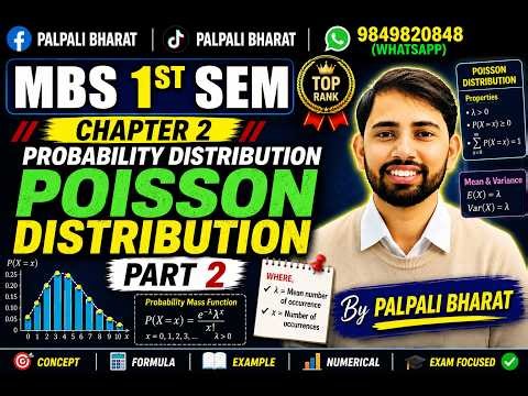 class 12 || MBS statistics || Poisson distribution : Part : 2 || by palpali bharat ||TU ||