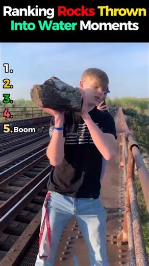 Ranking Rocks Thrown Into The Water Moments #shorts #satisfying