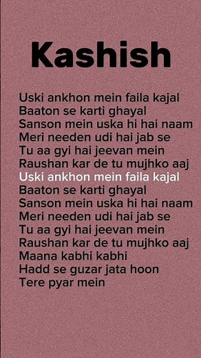 Kashish ( lyrics) #song #shortsfeed #kashish #ashishbhatia #lyrics