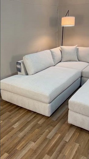 Beige Costco Andee 2-Piece Sectional w/ Ottoman @ Sofa Savers in Ann Arbor