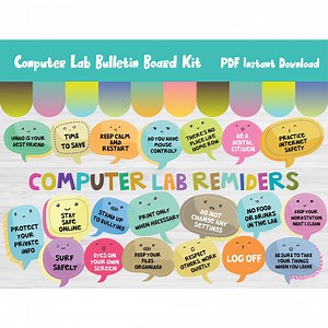 Computer Room Lab Rule Bulletin Board Kit/computer Science Classroom Decor/tech Technology Printable/elementary Primary School Printable/373 - Etsy