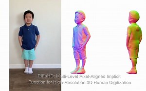 Facebook展示可实现人体超高清3D模型的全新算法“PIFuHD”（CVPR2020）