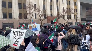 Protesters march from L.A. city hall today to protest the Trump administration's mass deportations. This follows three straight days of similar protests in downtown L.A.. Yesterday, L.A. students walked out of school to do the same. Read more: https://www.latimes.com/delos/story/2025-02-04/student-walkouts-immigrant-protest-los-angeles | Los Angeles Times