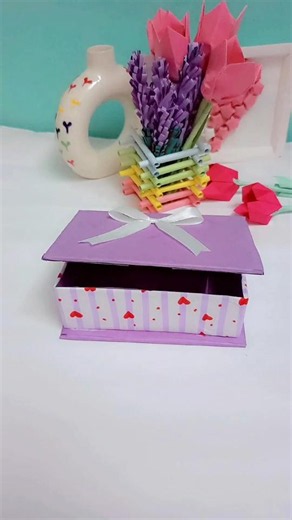 DIY Decorative Gift Box 🎁✨ | Easy Paper Box Making | Handmade Craft Idea #canvathecrafty #shorts