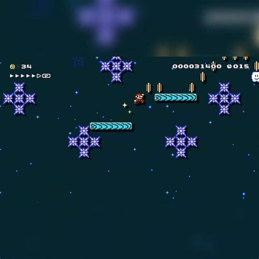 ◎爽快◎な冬のスピードラン⌒√(ブルーリフトスピードラン)40s [Winter Speedrun] by せんきちですね #shorts 🍄Super Mario Maker 2 ✹4K #dmo