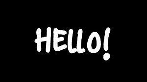 Download hello text animation with black background for free