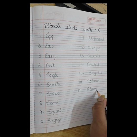 Words starts with Letter E