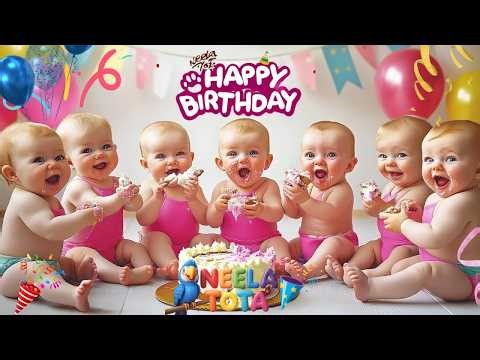 Happy Birthday Song | Fun Birthday Song for Kids | Cute Baby Dance Party! 🎉 | Neela Tota