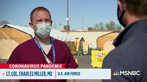 Military doctors are working in El Paso, Texas, hospitals to treat critical coronavirus patients, Morgan Chesky reports. US Air Force doctor Lt. Col. Charles Miller: “Having served medical care in an actual war feels very similar to this.” | MS NOW