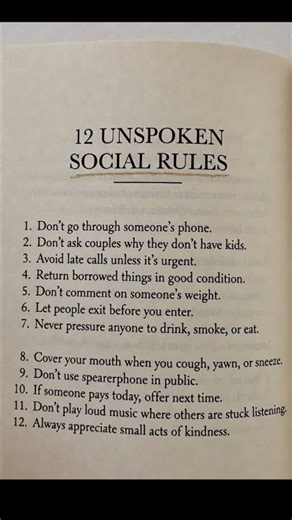 12 Unspoken Social Rules Nobody Tells You 😳