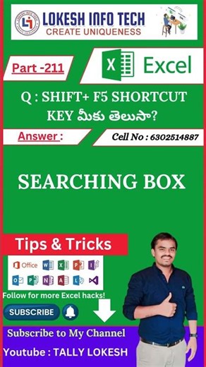 WHAT IS SHIFT + F5 SHORTCUT KEY ?