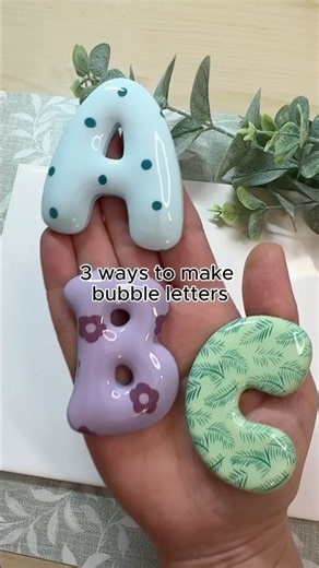 3 ways to create 3D bubble letters using Cernit Number One polymer clay! 🫧