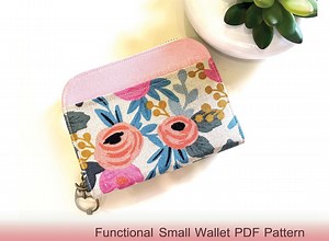 Functional Small Wallet, Zipper Wallet Sewing Pattern: Small Wallet With Card Holder, Fabric Wallet Sewing Tutorial, Compact Card Holder PDF - Etsy