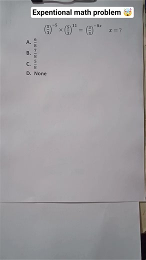 expentional math problem 🤯/ #shortfeed #maths #mathstricks #mathematics #shorts #olympiad #kvpy#exam