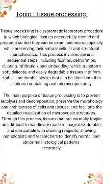Tissue processing||Define Tissue processing|| #histopathology #tissuesamples #tissueprocessing