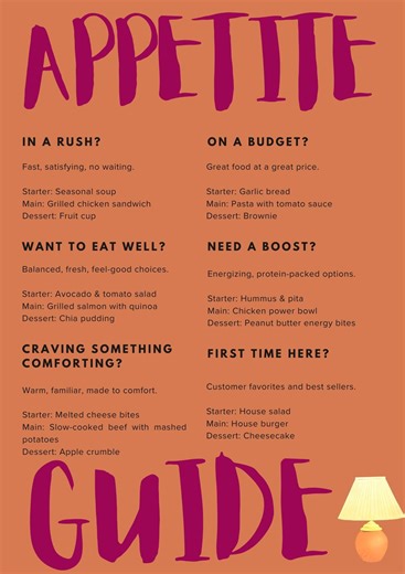 Editable Printable Food Menu | Appetite Guide Menu | Canva Template | Instant Download | Easy Customization - Etsy