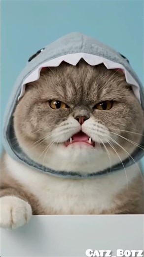 Grumpy Shark Cat Warning the Whole Cat Community #cat #cute #catlife #funnycat