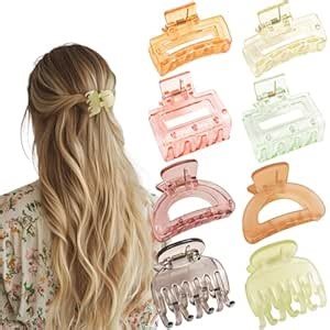 Small Hair Clips for Women Girls, 8 PCS 1.6 Inch Hair Claw Clips for Thin/Medium Thick Hair 4 Style Matte Hair Jaw Clips Non-Slip Tiny Hair Accessories