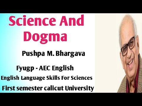 Science And Dogma by Pushpa M Bhargava summary in Malayalam.Fyugp AEC English for science.