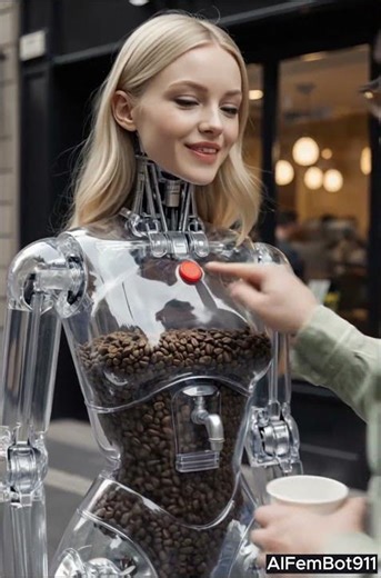 Coffee Dispenser Robot Girl #futuristic #robot #technology #humanoid #coffee #AI