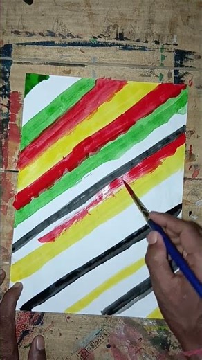 Abstract Colorful Stripe Painting 🎨 Easy Modern Art for Beginners Satisfying Art Video
