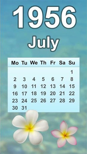 July 1956 Calendar