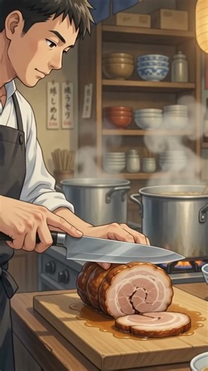 Tokyo Food ASMR | The Ramen That Warmed My Soul 🍜❤️ #foodanimation #asmr