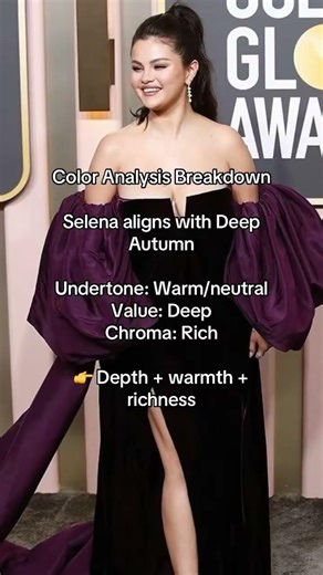 How Selena Gomez use color theory to glow up. #coloranalysistok #colorstrategist #colorsync