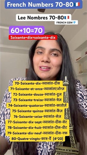 French Numbers 70–80 Explained in 30 Seconds 🇫🇷 | Learn Fast