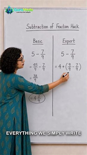 A simpler way to subtract a fraction from a whole number.
