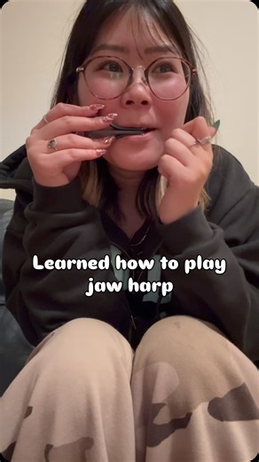 Naggie on Instagram: "Learned how to play jaw harp😂 . . . #trombonegirl #jawharp #jawharpist #musician #funny"