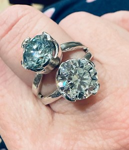 Split Shank 2 Stone Diamond Ring - Etsy Australia