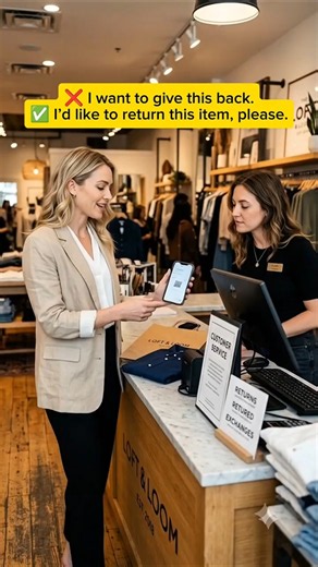 🛍️ How to Return an Item Politely in English 🇺🇸 | #Shorts #learnenglish #englishconversation #reels