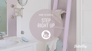 34K views · 20 reactions | Step up your bathroom style with a simple DIY ladder shelving paint project. Get started, including a list of supplies you’ll need from Menards®, here: https://www.dutchboy.com/inspiration/color-cards/style-starters/step-right-up/ | Dutch Boy Paint | Facebook