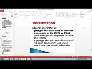 Stability Analysis for Agricultural Researches, AMMI Model, GGE Biplot Part 2/2