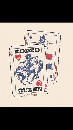 6.1K views · 195 reactions | Girls y'all wanted new merch... so LIKE this post if ya want this on a shirt and comment if ya like the rodeo clown card with it or should we take it off the design and just let it be the rodeo queen card. Let me know! See ya this Saturday in Midland at the Horseshoe Arena and Aug 24 at @billybobstexas | Aaron Watson | Facebook