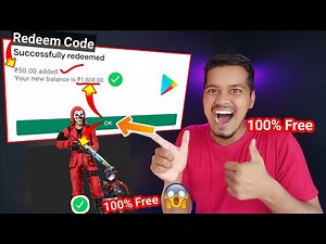 ₹50 ✅ FREE Google play REDEEM CODE, google play gift card, How to get free redeem code for playstore