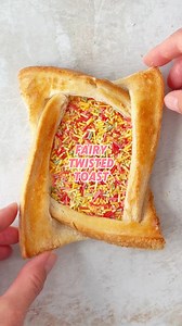 900K views · 1.2K reactions | A fun twist on fairy bread, this twisted fairy toast is so easy to make (once you get the hang of the twist). Just cut, twist, toast and spread with plenty of butter, then fill with sprinkles and serve for a deliciously crunchy sweet treat. #fairybread #twistedtoast #sprinkles #fairytoast #easyrecipe | The Fast Foodie | Facebook
