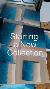 • | NEW WORK COMING | • I've started this collection by painting base layers. I use acrylic paint and sponges to create depth to the base before adding the resin. This gives even more details when looking up close at resin work. It was also a very soothing process and I enjoyed using sponges after using big brushes to paint the gradient first. New collection is coming end of March! ✨🌊💙 I'm all for exploring new processes (as resin isn't always the most relaxing... 😜) So I'd love to know what 