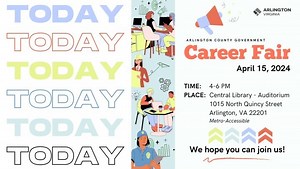 Did you know that Arlington County Government careers encompass public safety, parks and recreation, arts and tourism, environmental services, & more? We look forward to meeting YOU at today’s Career Fair at Central Library from 4-6 PM! | Arlington County Virginia – Government