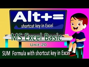 SUM Formula with Shortcut Key Alt + = in Excel / Excel shortcut key / Alt + = / How to Use Alt+=