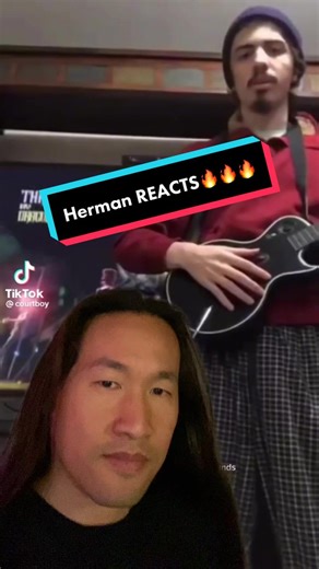 HERMAN REACTS TO A TIKTOK (NOT AWKWARD) 🔥🔥🔥 #dragonforce #guitarhero #throughthefireandflames #guitartok #cool #chill #viral #foryou