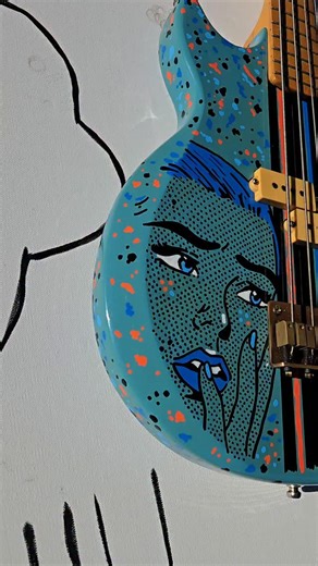 Jared Minnick on Instagram: "Sold #1337g354 Painted Hondo Bass @jared.minnick.drums @jared.minnick.art @31artgallery @jared.minnick.available #bassguitar #hondobass #bassguitars #bassguitarist"