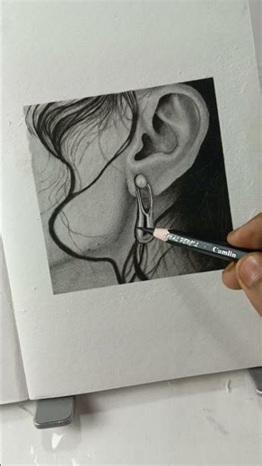 Hyper Realistic Ear Drawing | Pencil Art #art #commission #drawing